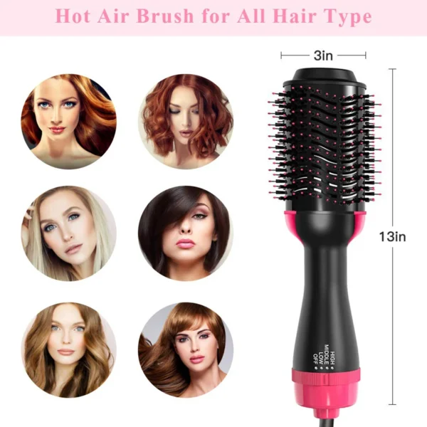 مجفف شعر الهواء الساخن فرشاة الطراز و Volumizer الشعر فرد بكرة الشعر مشط الأسطوانة الكهربائية أيون ضربة مجفف فرشاة 4